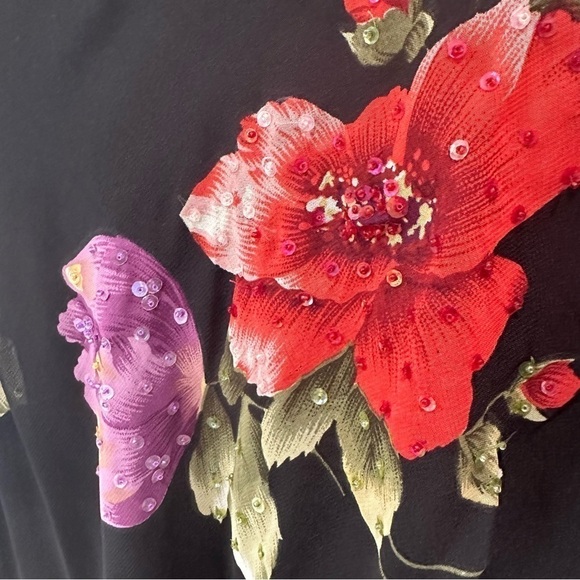 Vintage Floral Maxi Dress Whimsigoth Flowy Evening Gown Cocktail Bloomcore Party - Picture 12 of 16